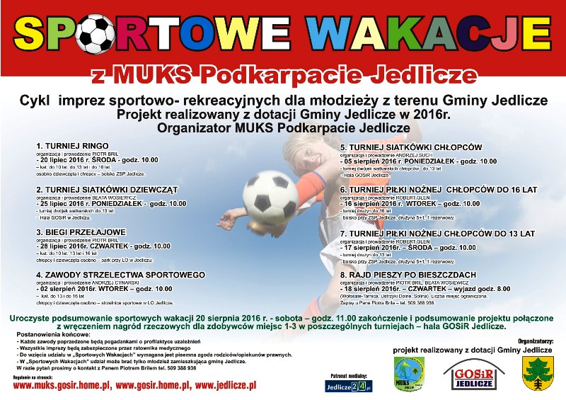 plakat sportowe wakacje 20161