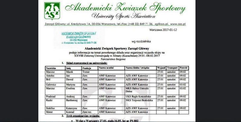 uniwersjada 2017 almaty kadra